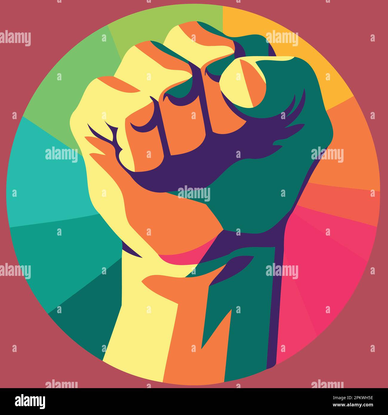 lgbt pride day and month clenched fist colorful minimalistic vector