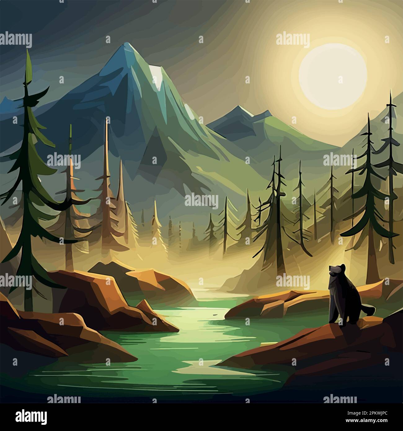 Alaskan brown bear walking Stock Vector Images - Alamy