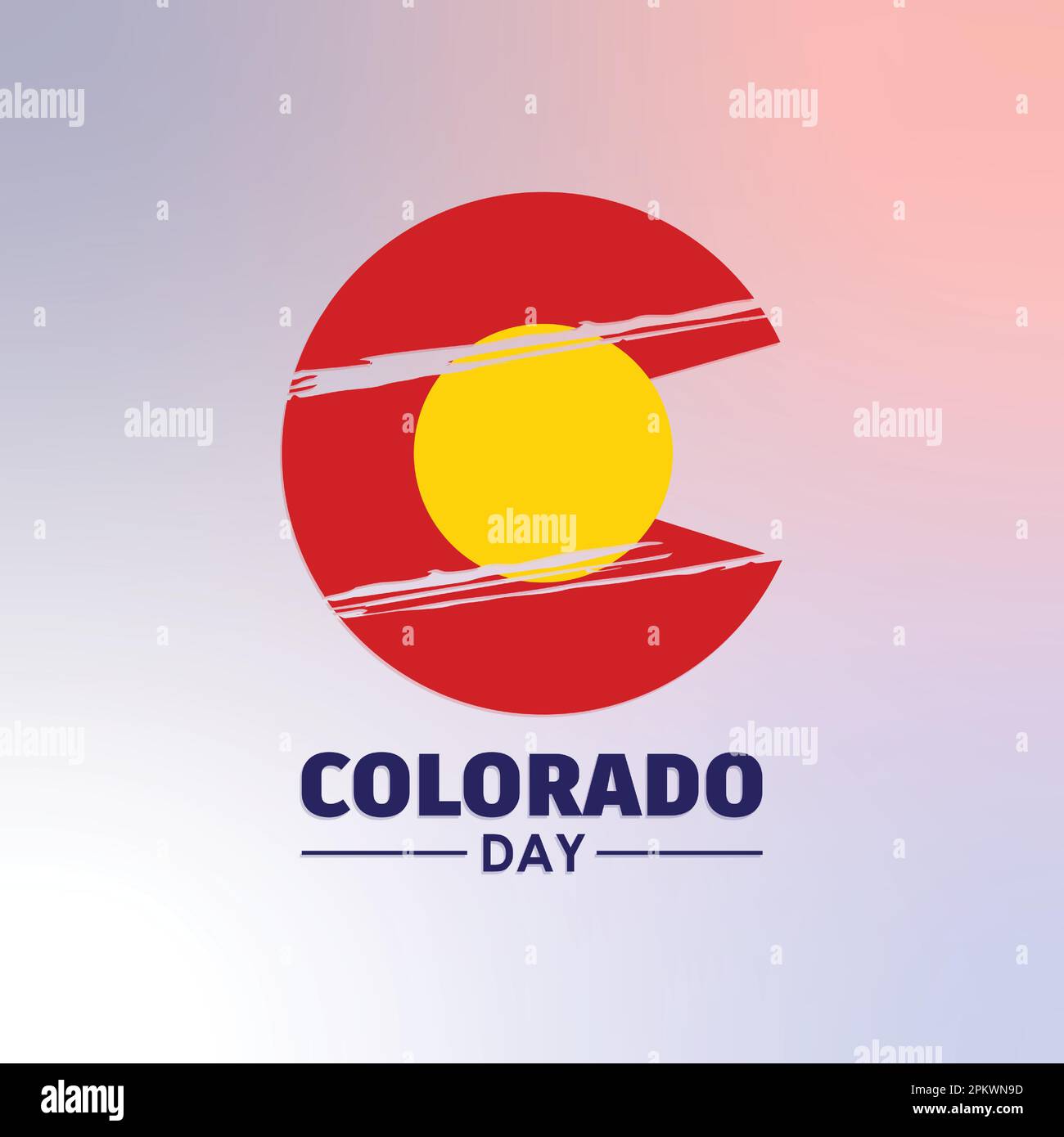happy Colorado Day, text with colorado day symbol, modern background