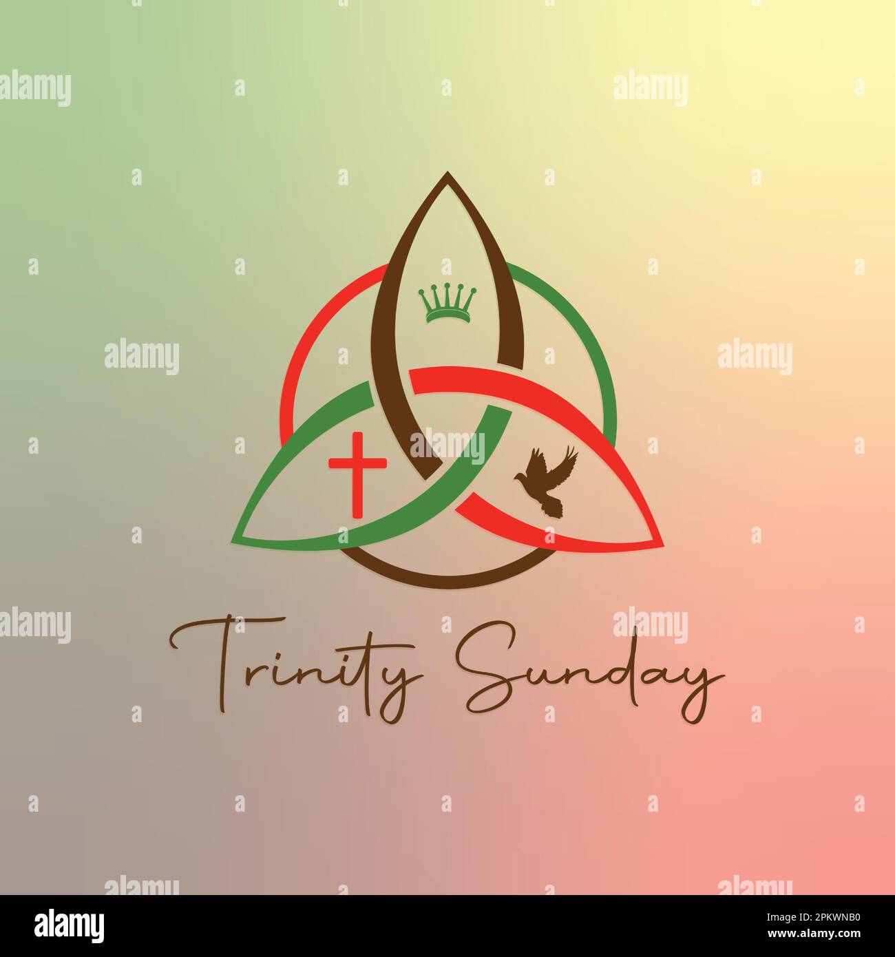 background for Trinity Sunday, text with religious trinity symbol, modern background vector illustration for Poster, card and banner Stock Vector