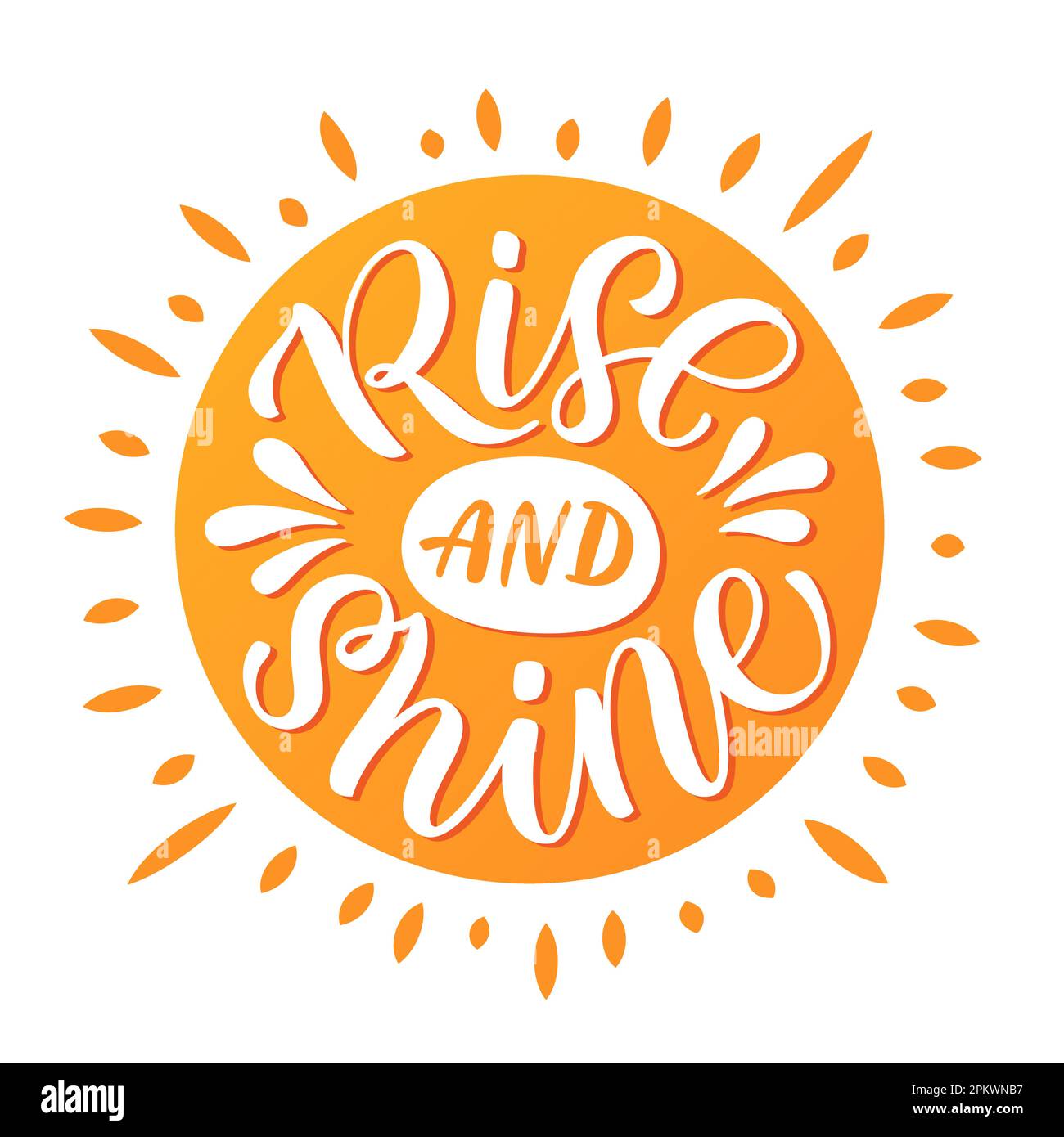 RISE AND SHINE quote. Motivational text lettering Rise and shine