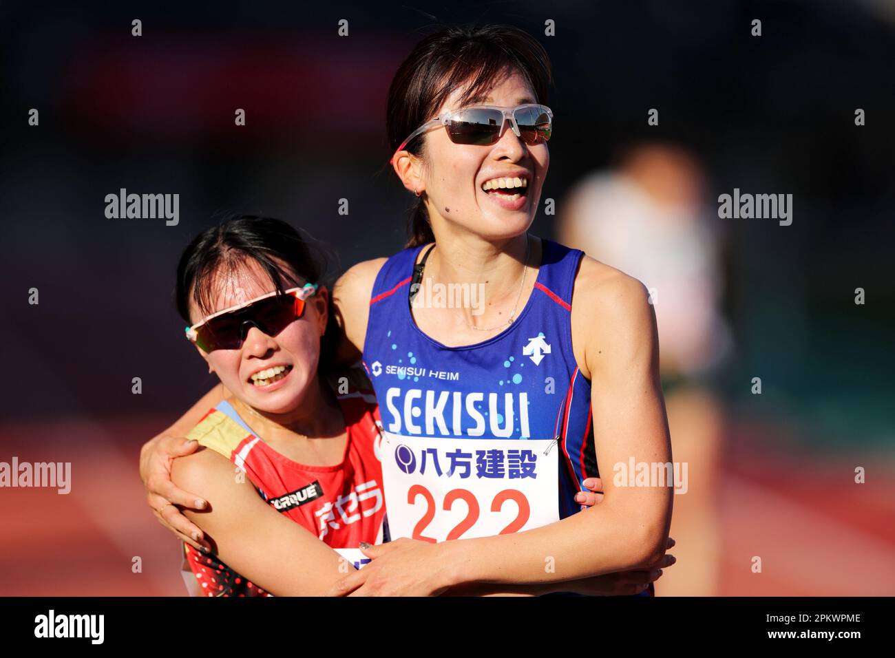 Kumamoto, Japan. 8th Apr, 2023. (L-R) Kazuna Kanetomo, Rina Nabeshima