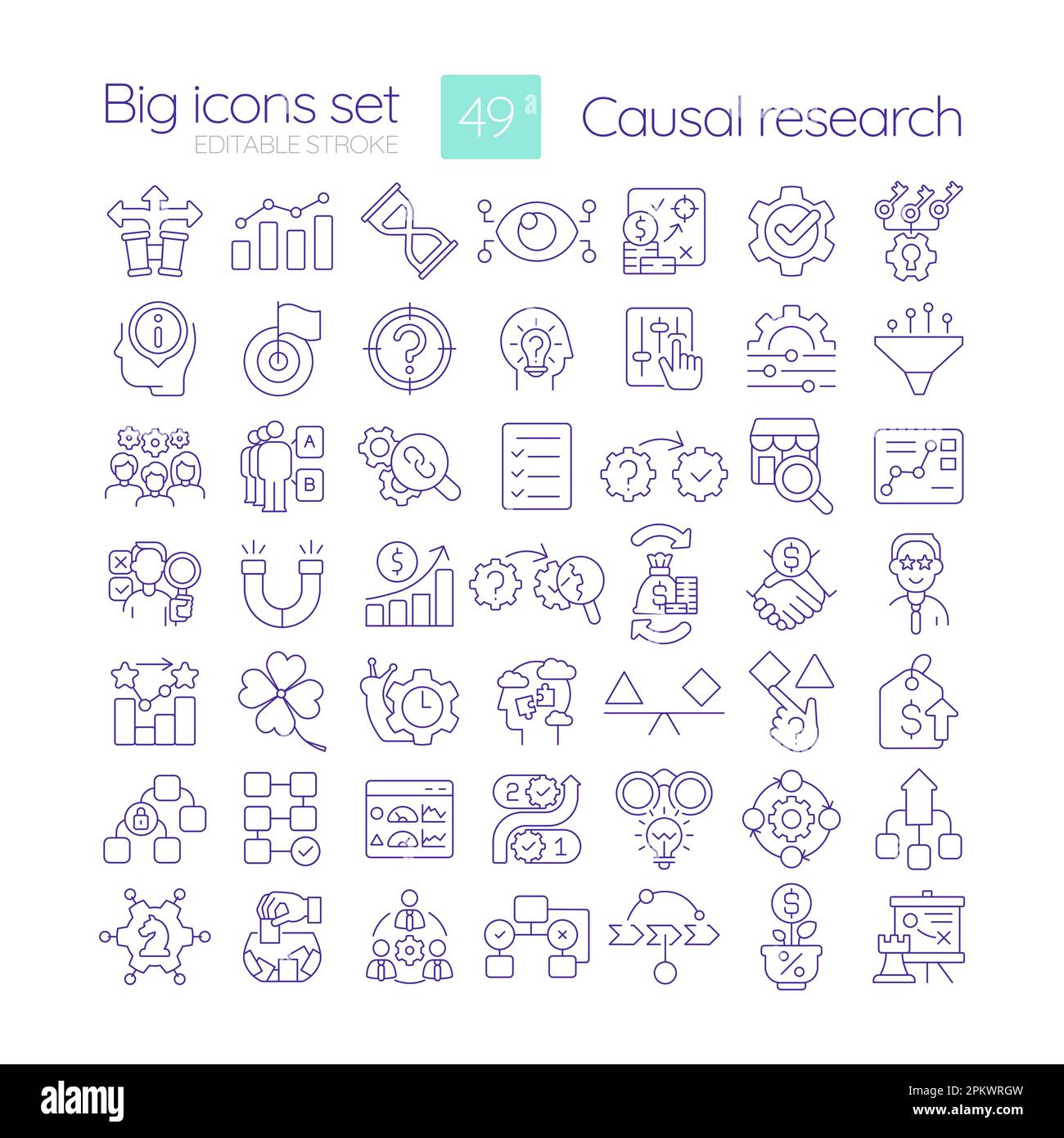 Causal research linear icons set Stock Vector Image & Art - Alamy