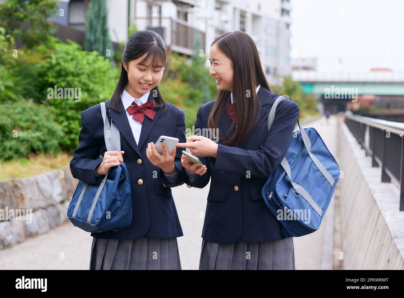 Japanese high school students wearing uniform Stock Photo - Alamy