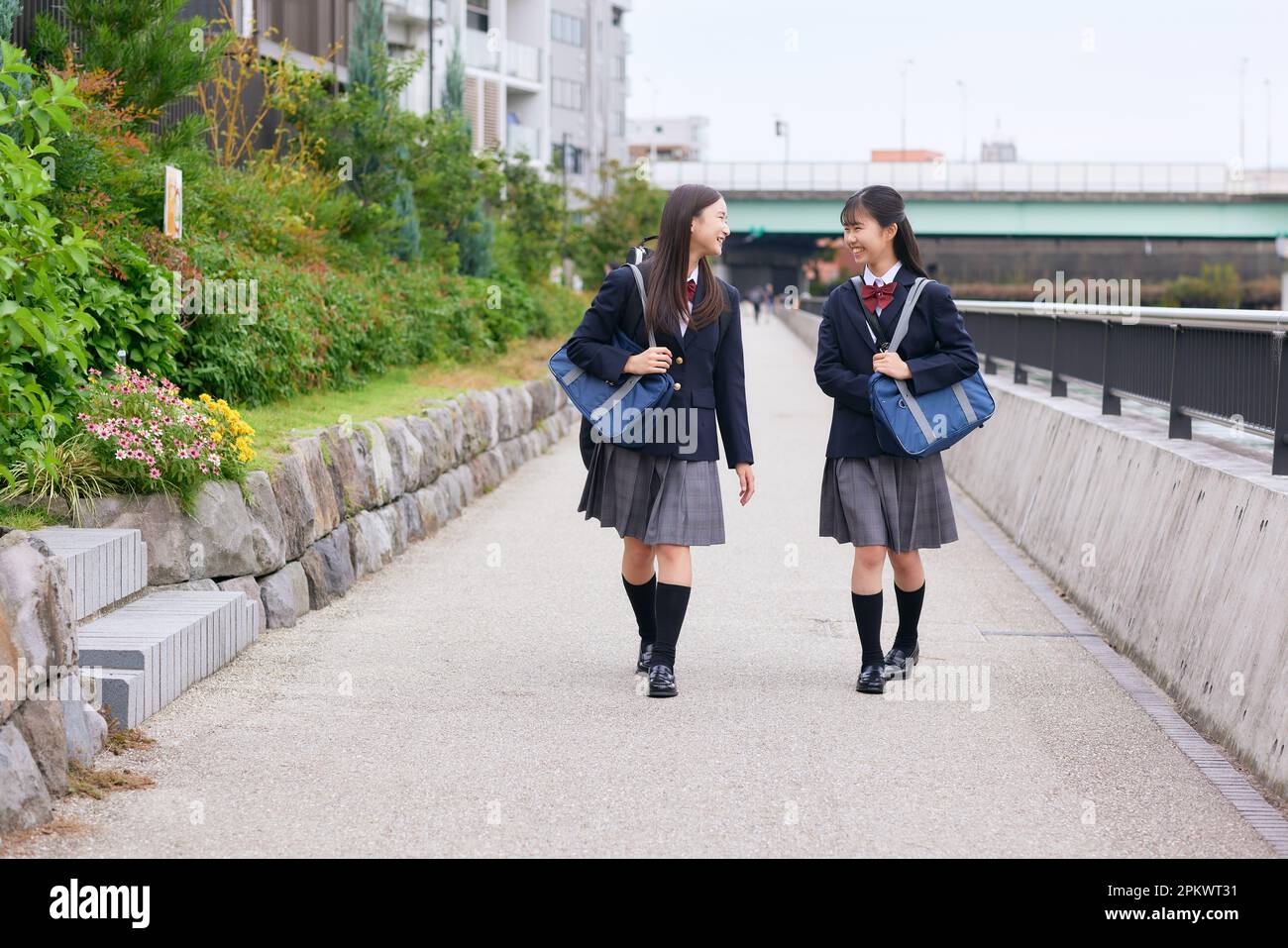 Japanese high school students wearing uniform Stock Photo Alamy