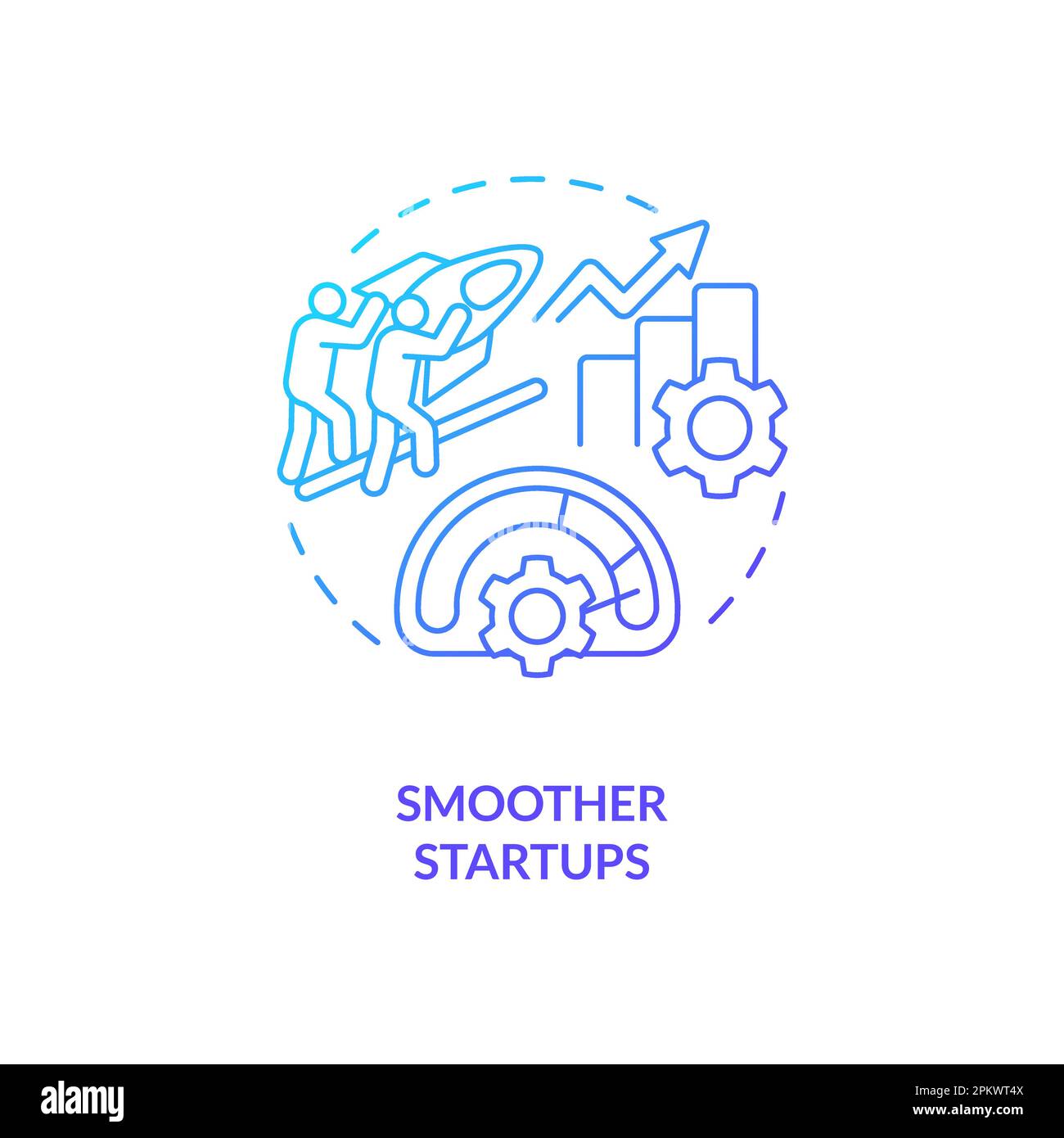 Smoother startups blue gradient concept icon Stock Vector