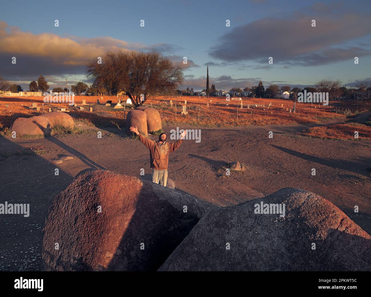Alchoholic Izak, Johannes Basson poses between the rocks and the