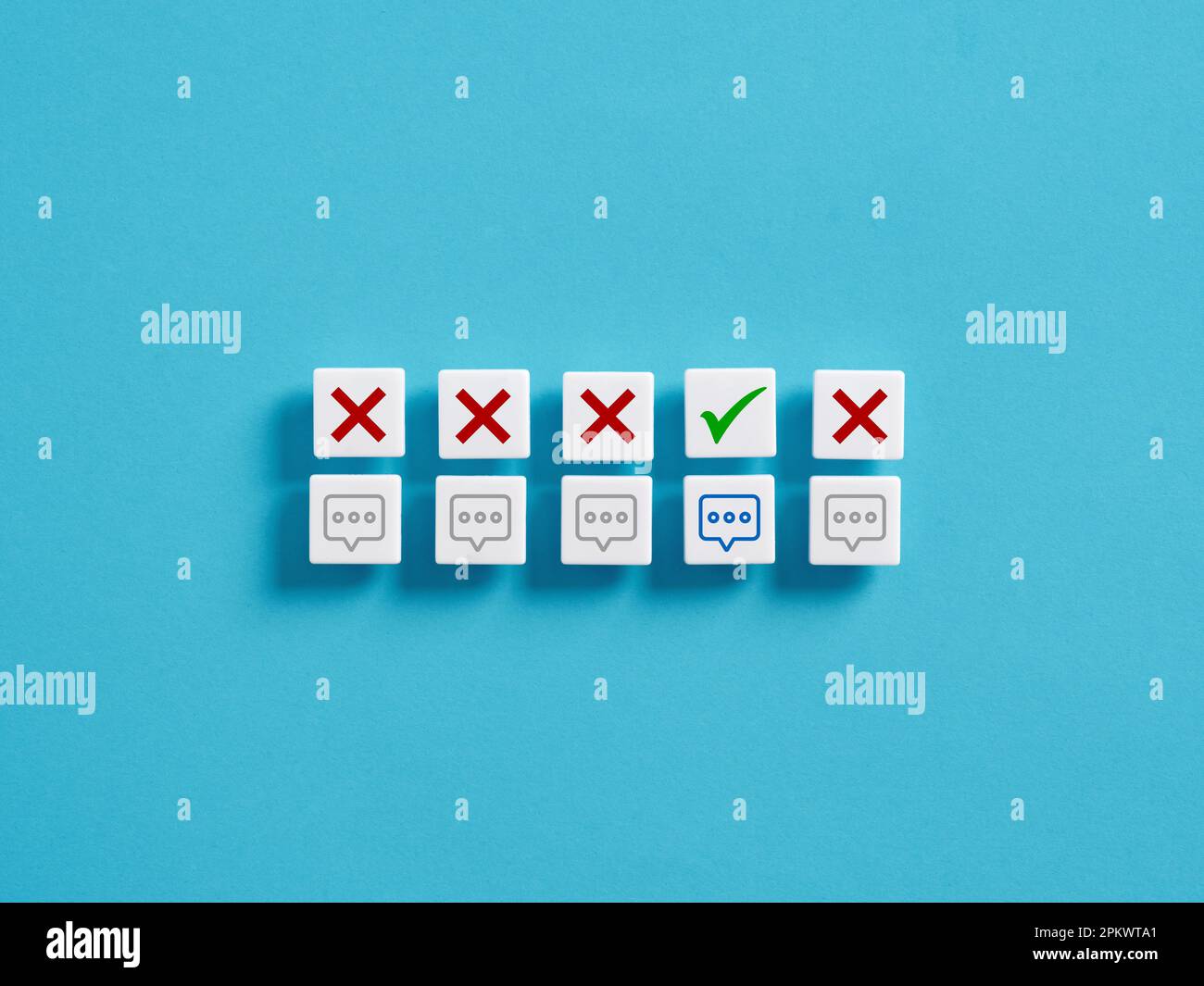 Choosing the best comment or message. Best valuable feedback. Speech ...