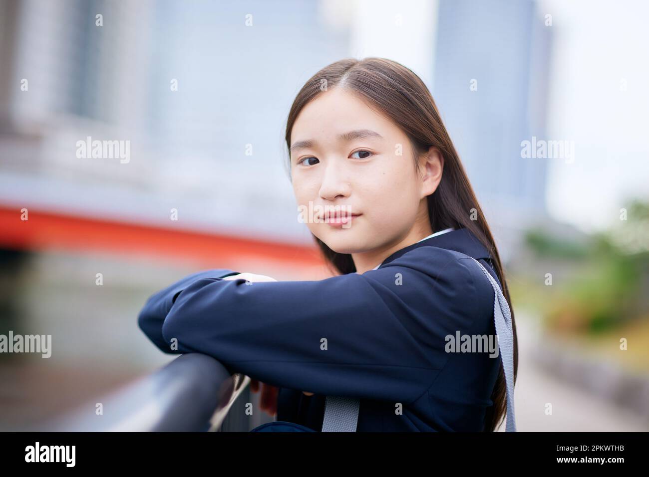 Japanese high school student wearing uniform Stock Photo Alamy