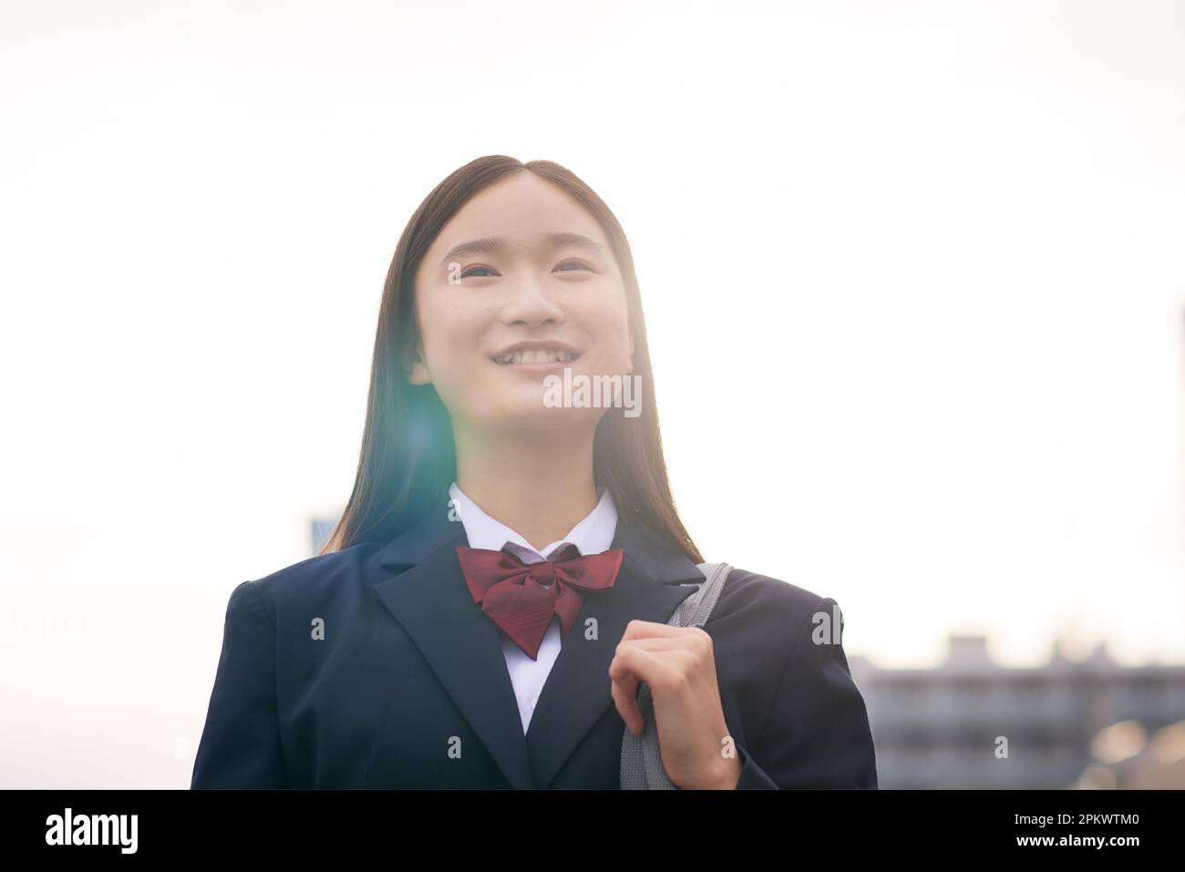 Japanese high school student wearing uniform Stock Photo Alamy