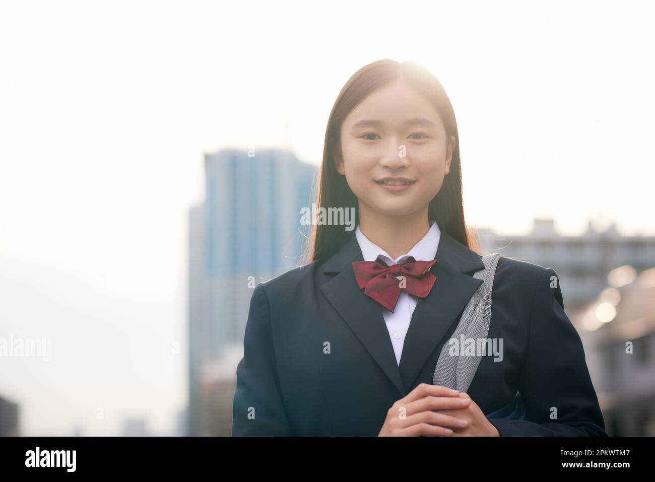 Japanese high school student wearing uniform Stock Photo Alamy