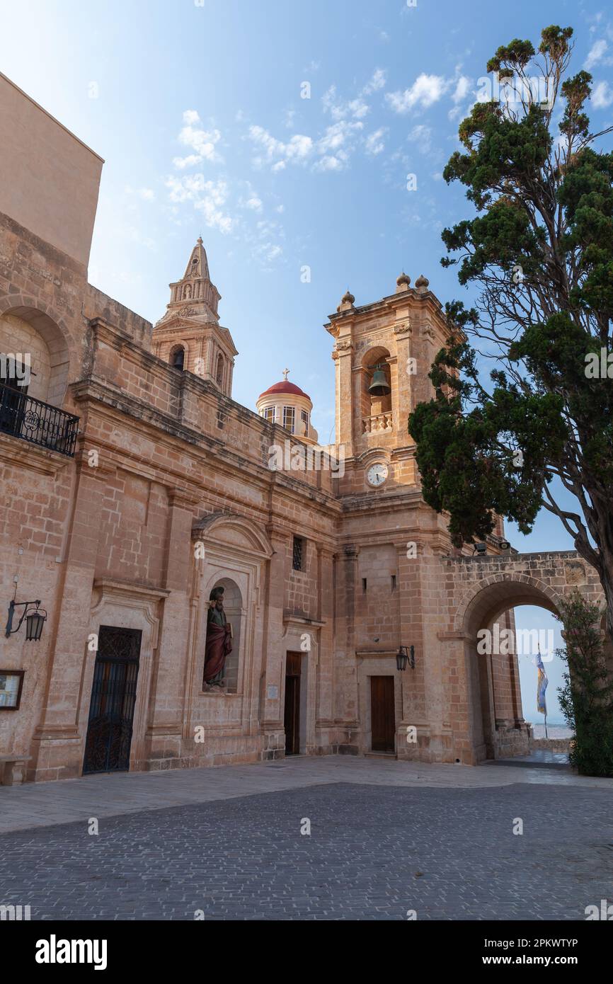 Parish Church of the Nativity of the Virgin Mary in Mellieha, Malta Stock Photo