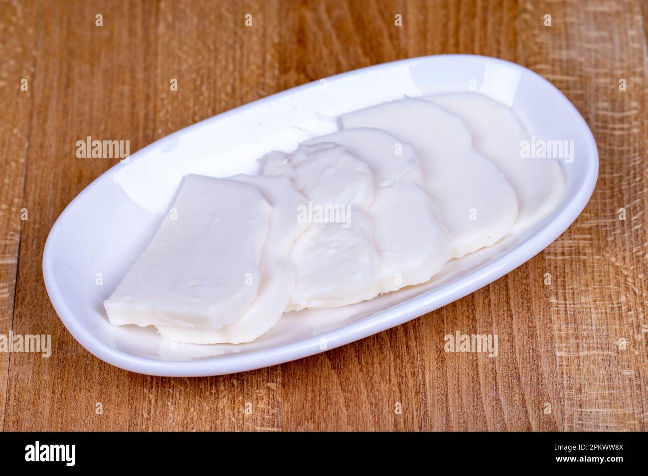 Feta cheese. Feta cheese made naturally from cow's milk in a ceramic