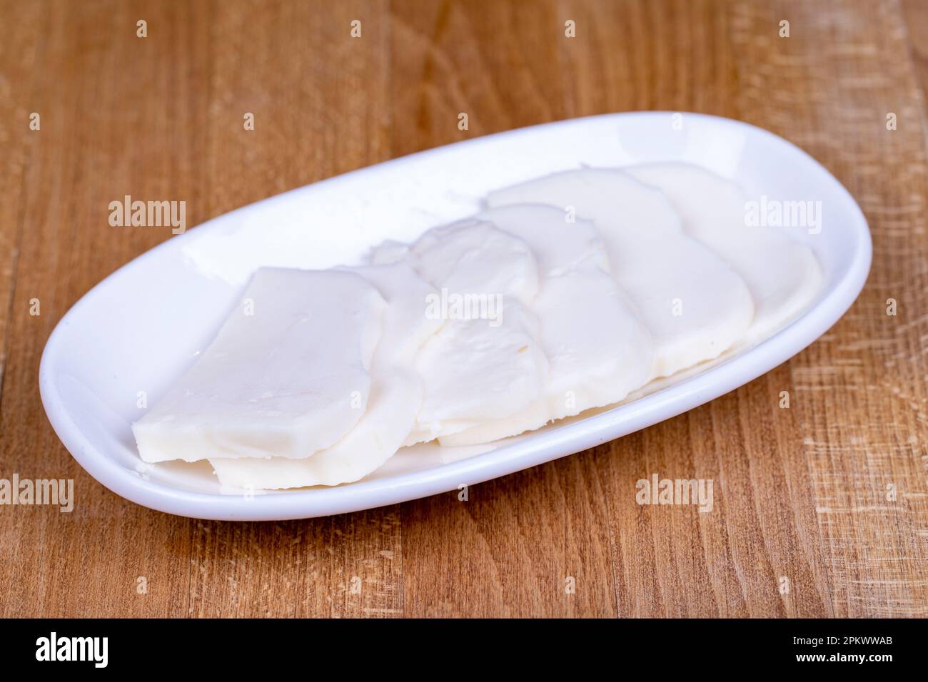 Feta cheese. Feta cheese made naturally from cow's milk in a ceramic