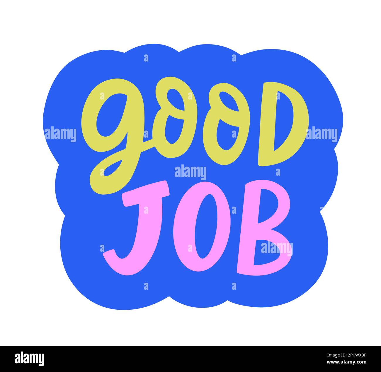 Good Job speech bubble. Comic Chat Sticker Stock Vector