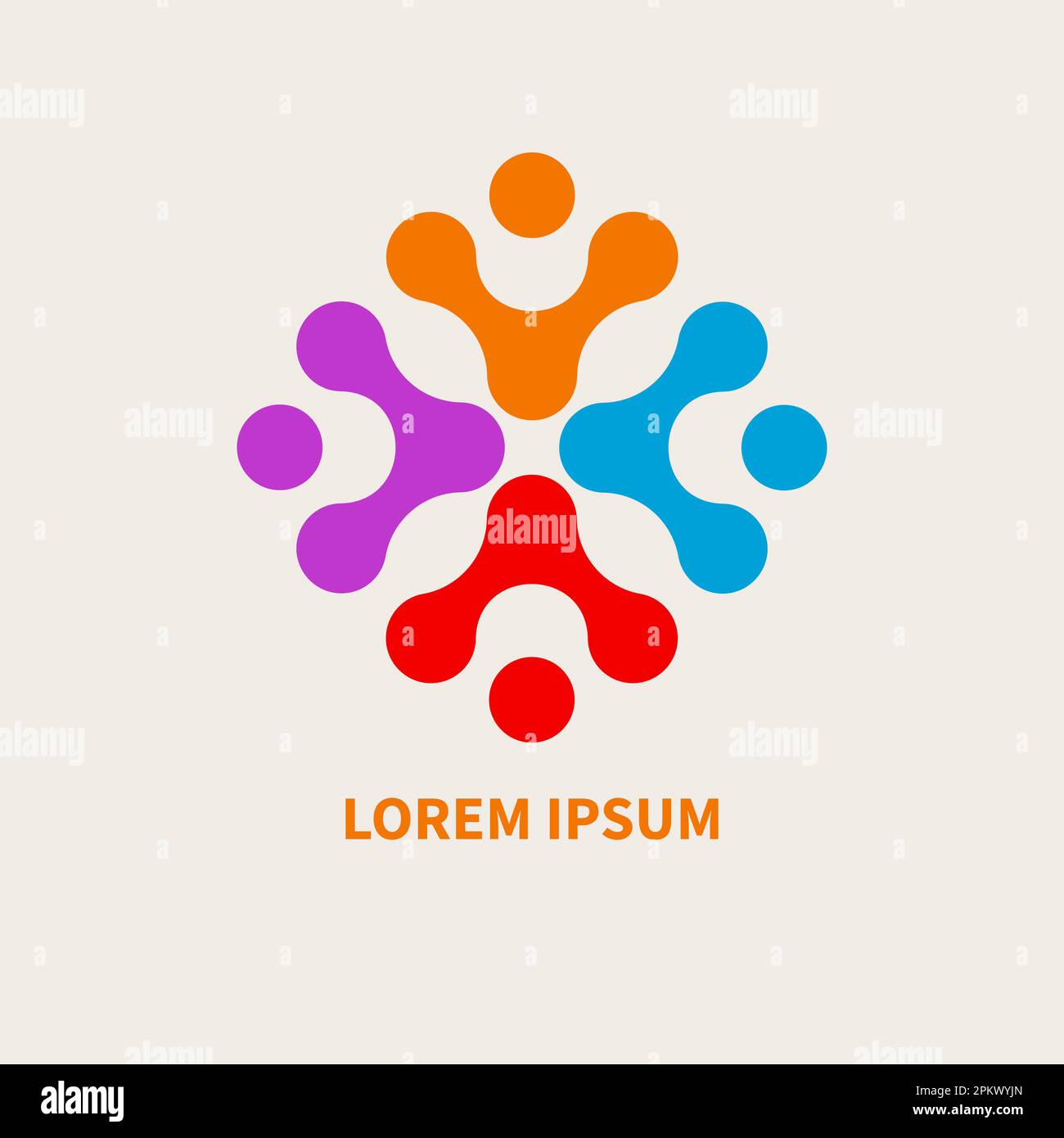 Community logo, unity icon. People in group, teamwork concept, networking logotype Stock Vector