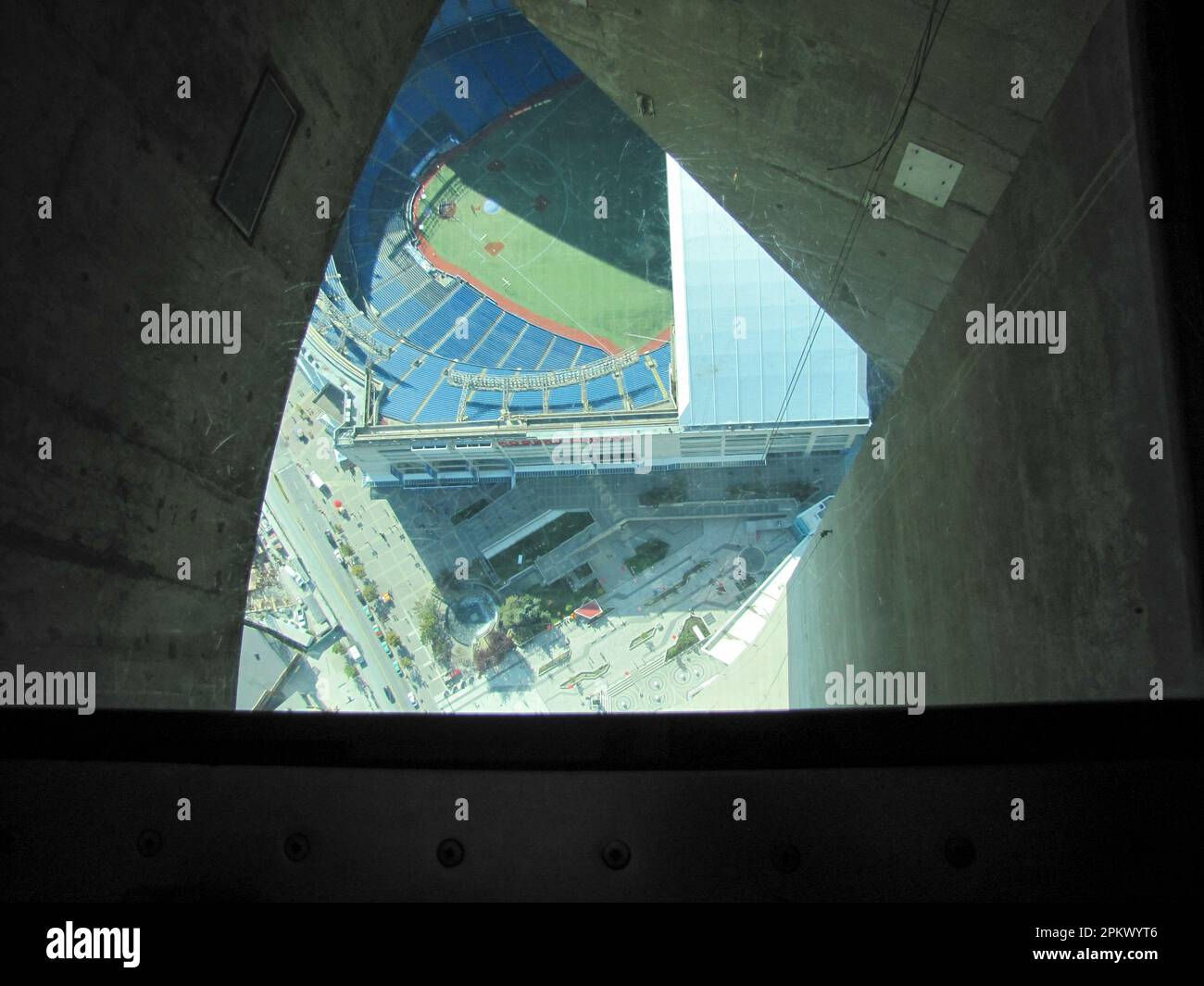 Glass floor in CN Tower, Toronto. Ontario, Canada Stock Photo Alamy