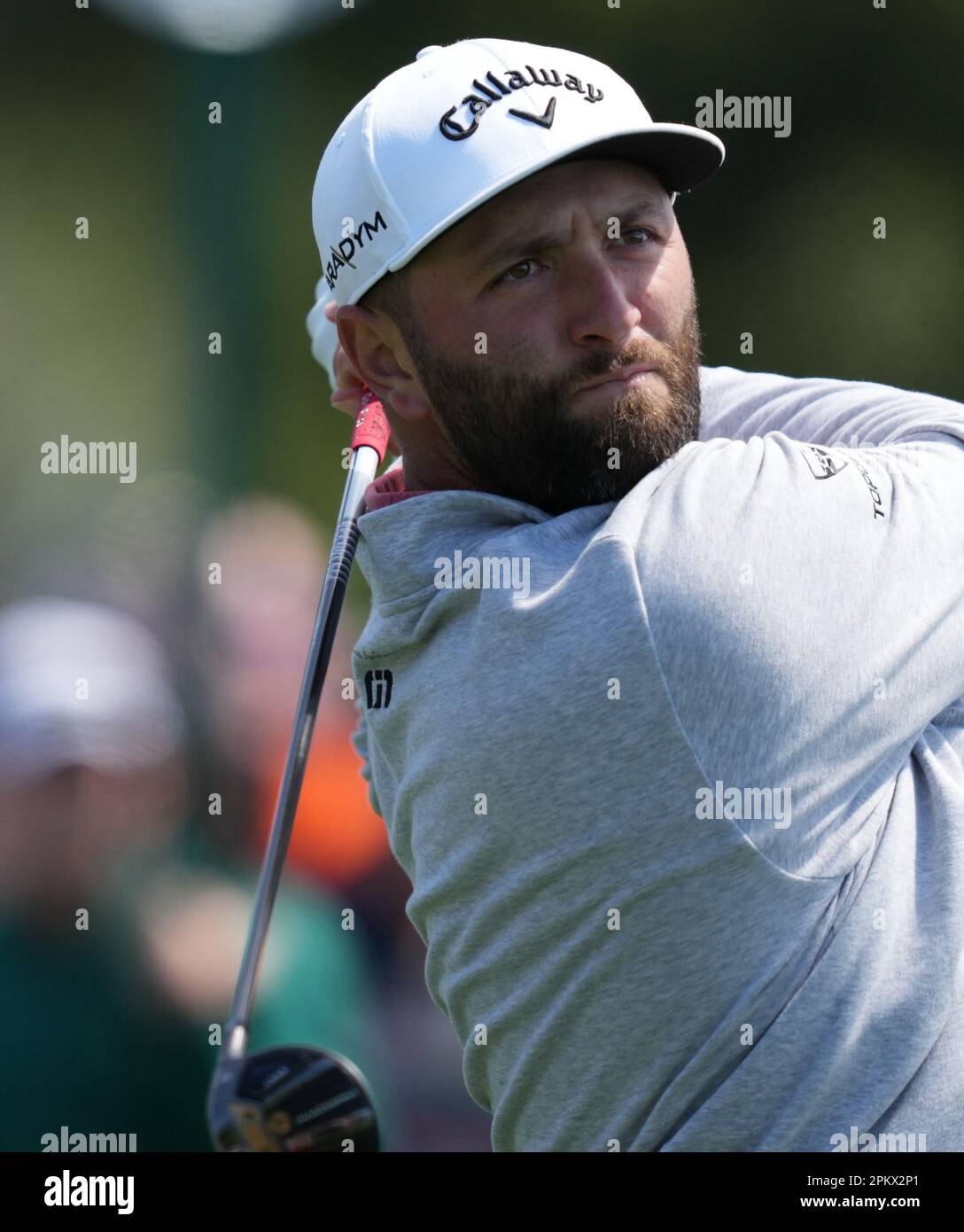 Augusta, USA. 9th Apr, 2023. Jon Rahm of Spain competes during the