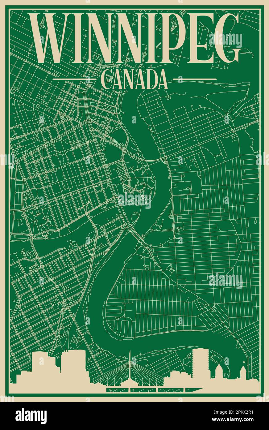 Road network poster of the downtown