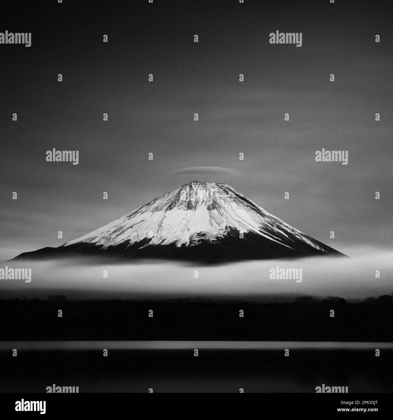 Long exposure shot of clouds over Mount Fuji Stock Photo
