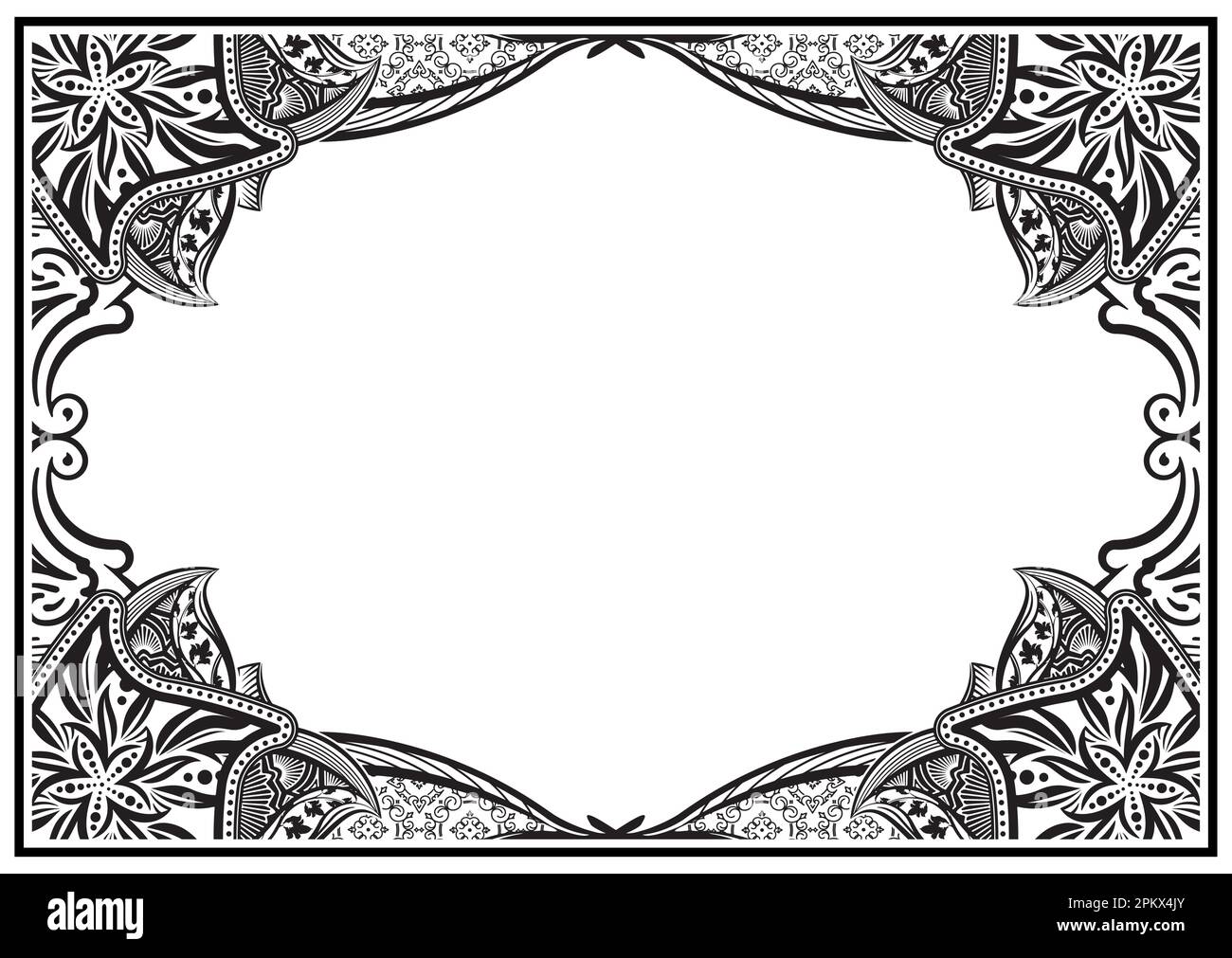 Vintage vector background - massive black frame for your design. Stock Vector