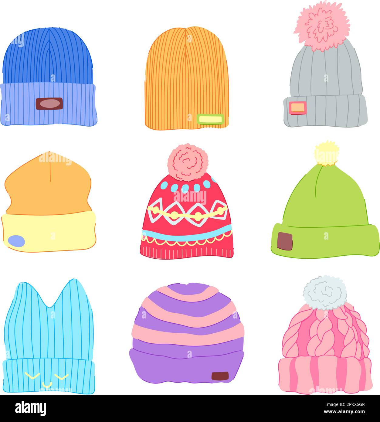 beanie hat set cartoon vector illustration Stock Vector Image & Art Alamy