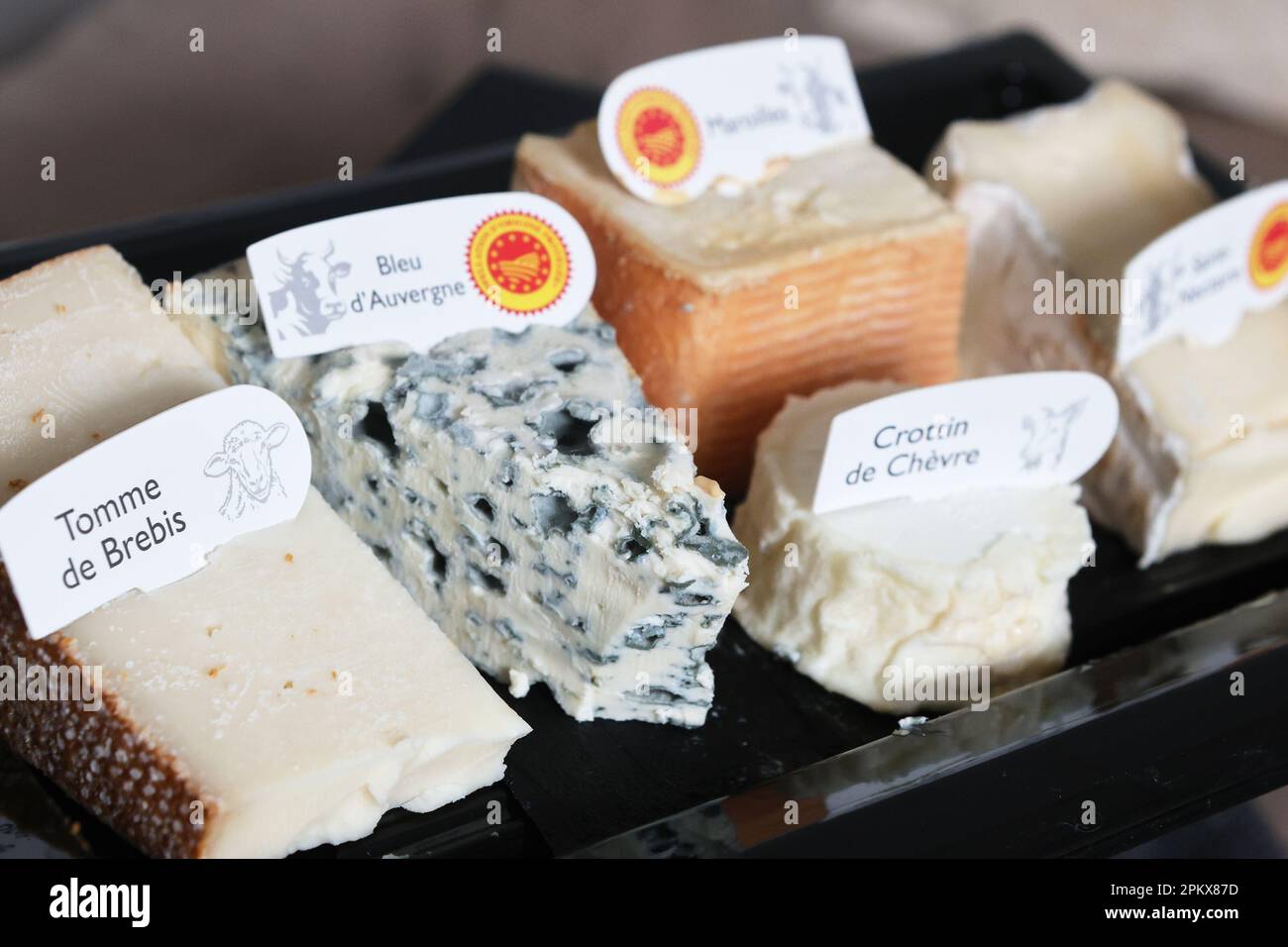 A selection of French cheese Stock Photo