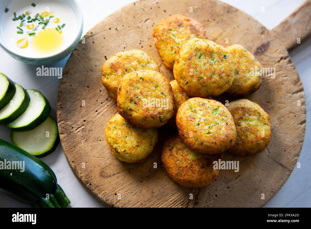 Fried zucchini and egg dumplings Stock Photo Alamy
