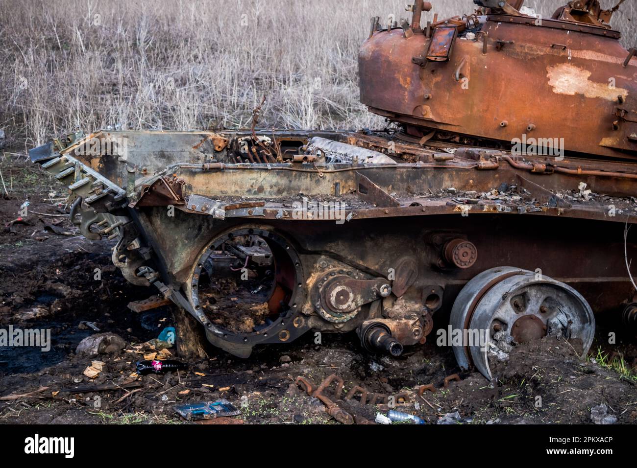 Russian tank destroyed in the Battle of Izyum, The Russian army has