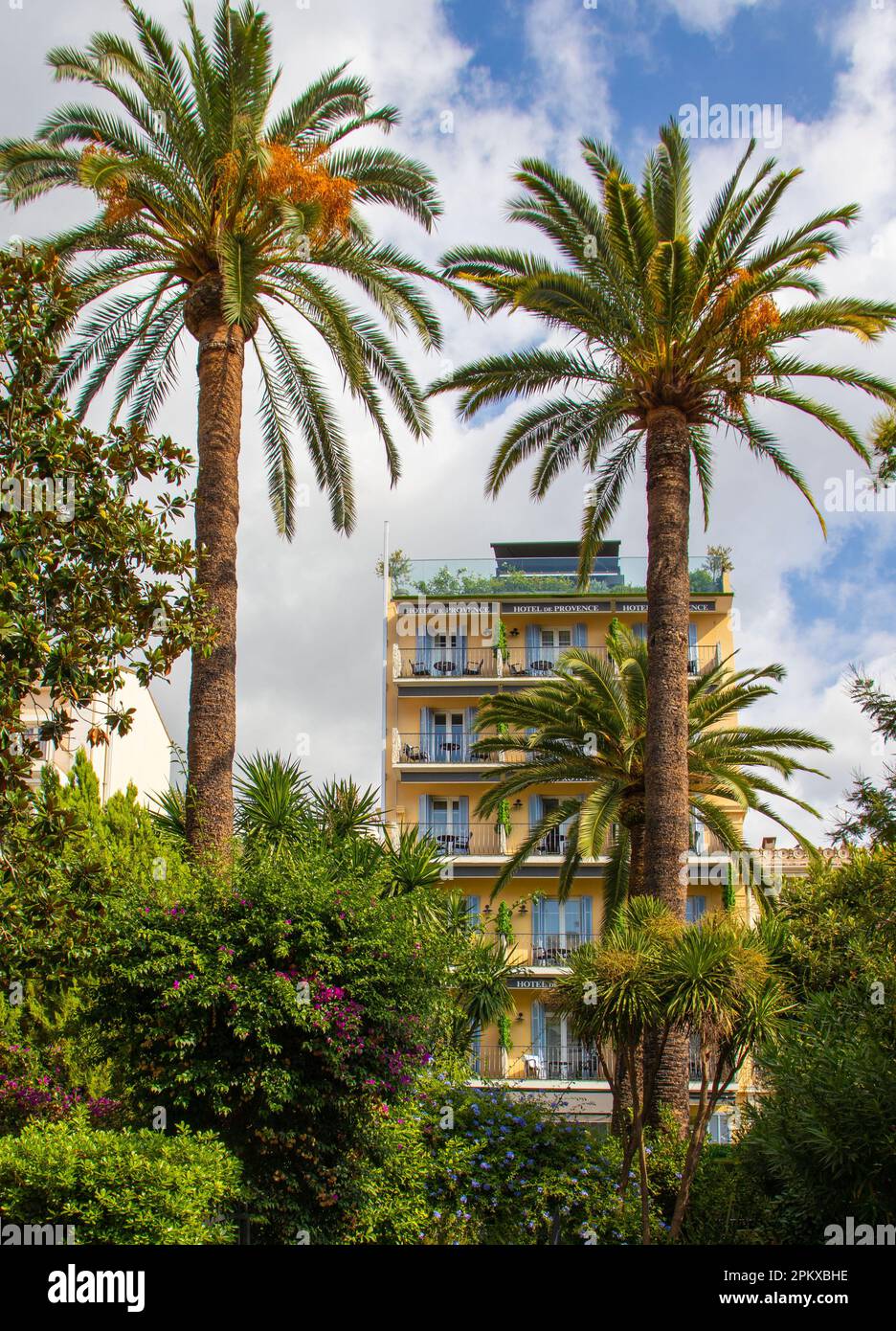 Luxury apartment homes with verandas in lush gardens surrounded by