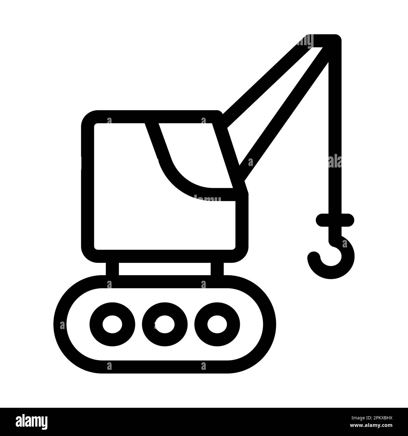 Crane Vector Thick Line Icon For Personal And Commercial Use Stock ...