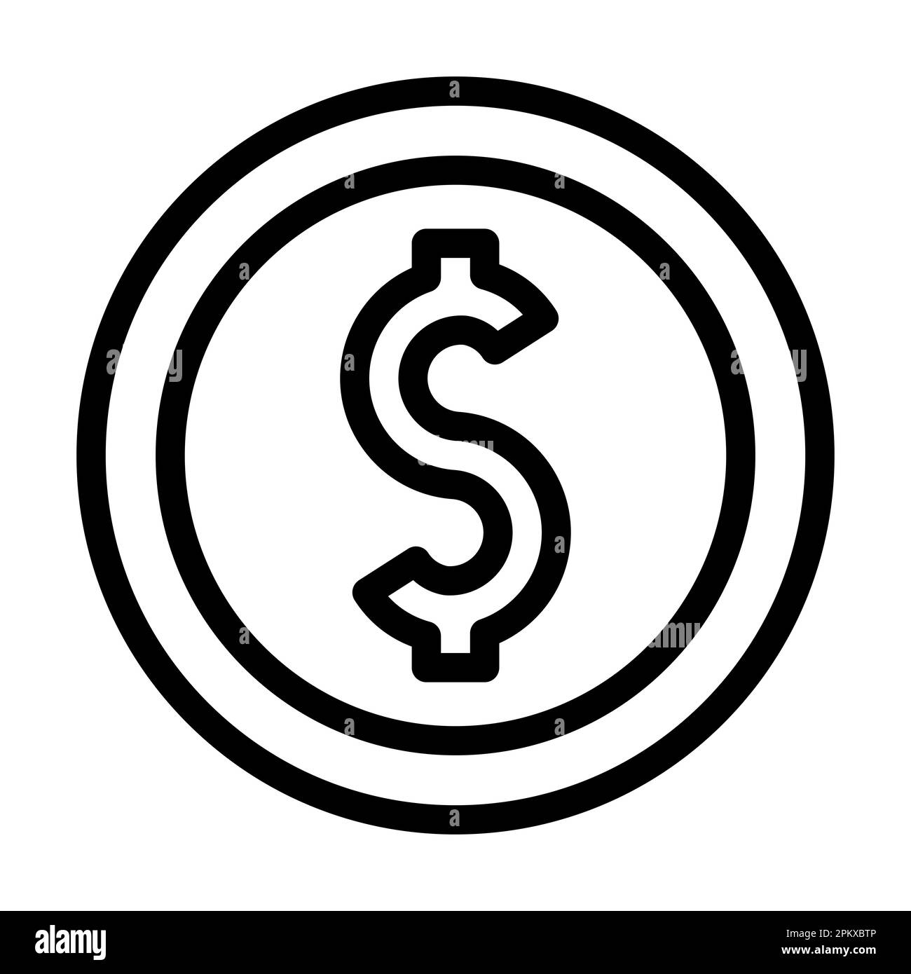 Coin Vector Thick Line Icon For Personal And Commercial Use Stock Photo