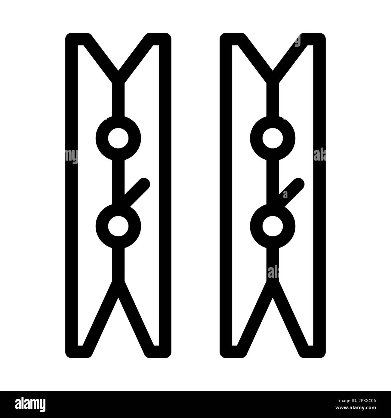 Clothes Peg Vector Thick Line Icon For Personal And Commercial Use
