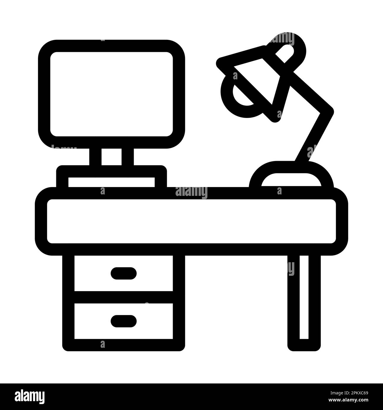 Workplace Vector Thick Line Icon For Personal And Commercial Use Stock ...