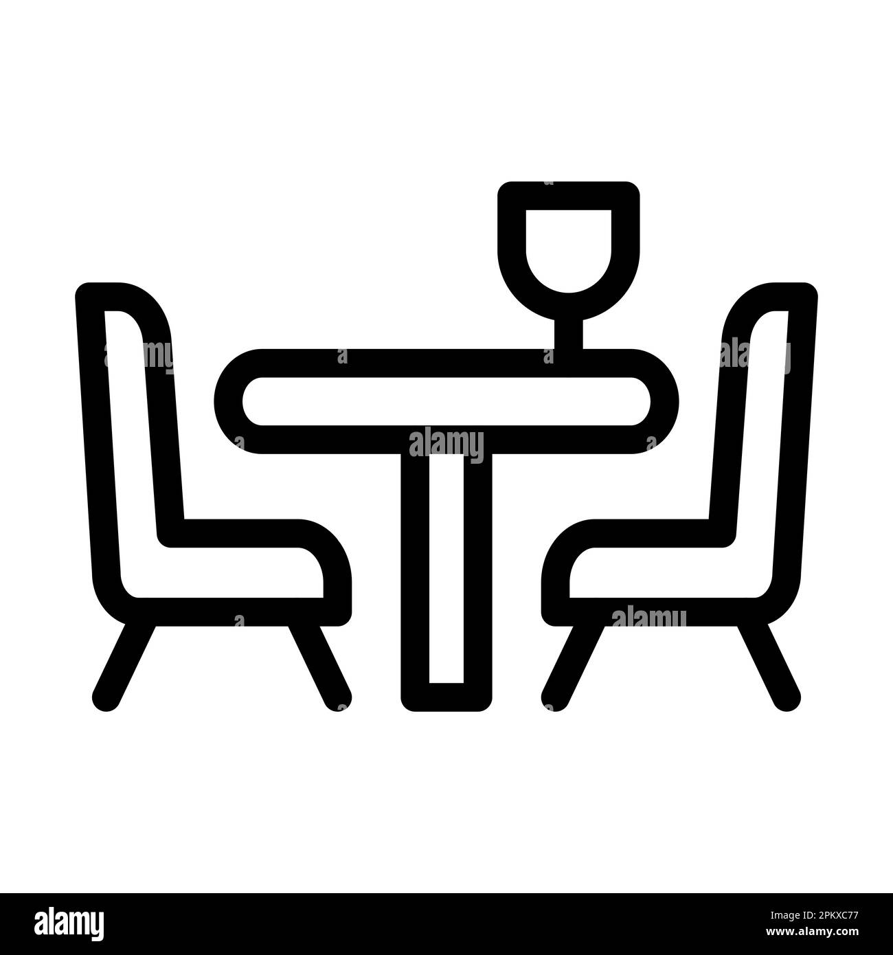 Kitchen Table Vector Thick Line Icon For Personal And Commercial Use. Stock Photo