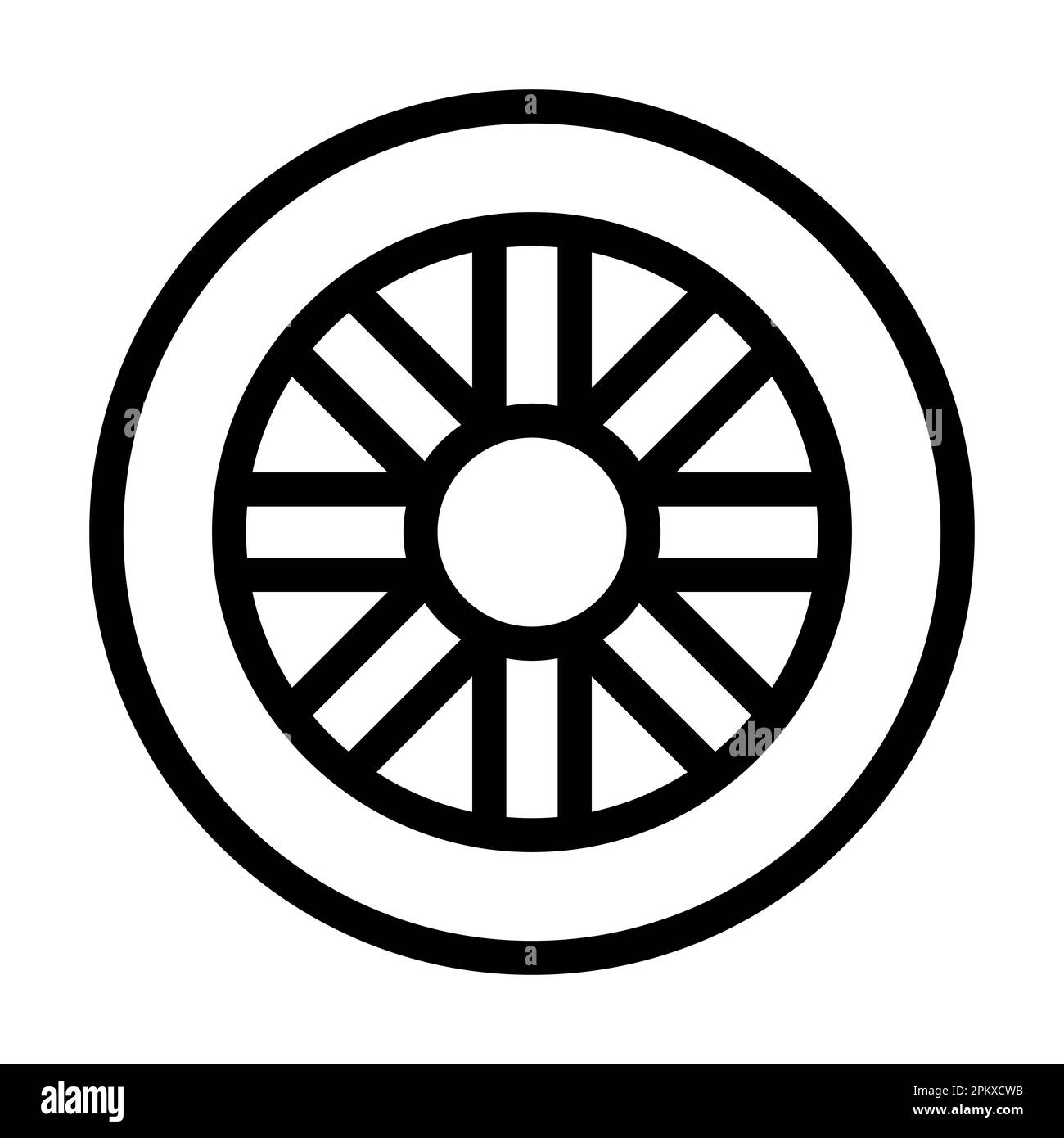 Wheel Vector Thick Line Icon For Personal And Commercial Use Stock ...