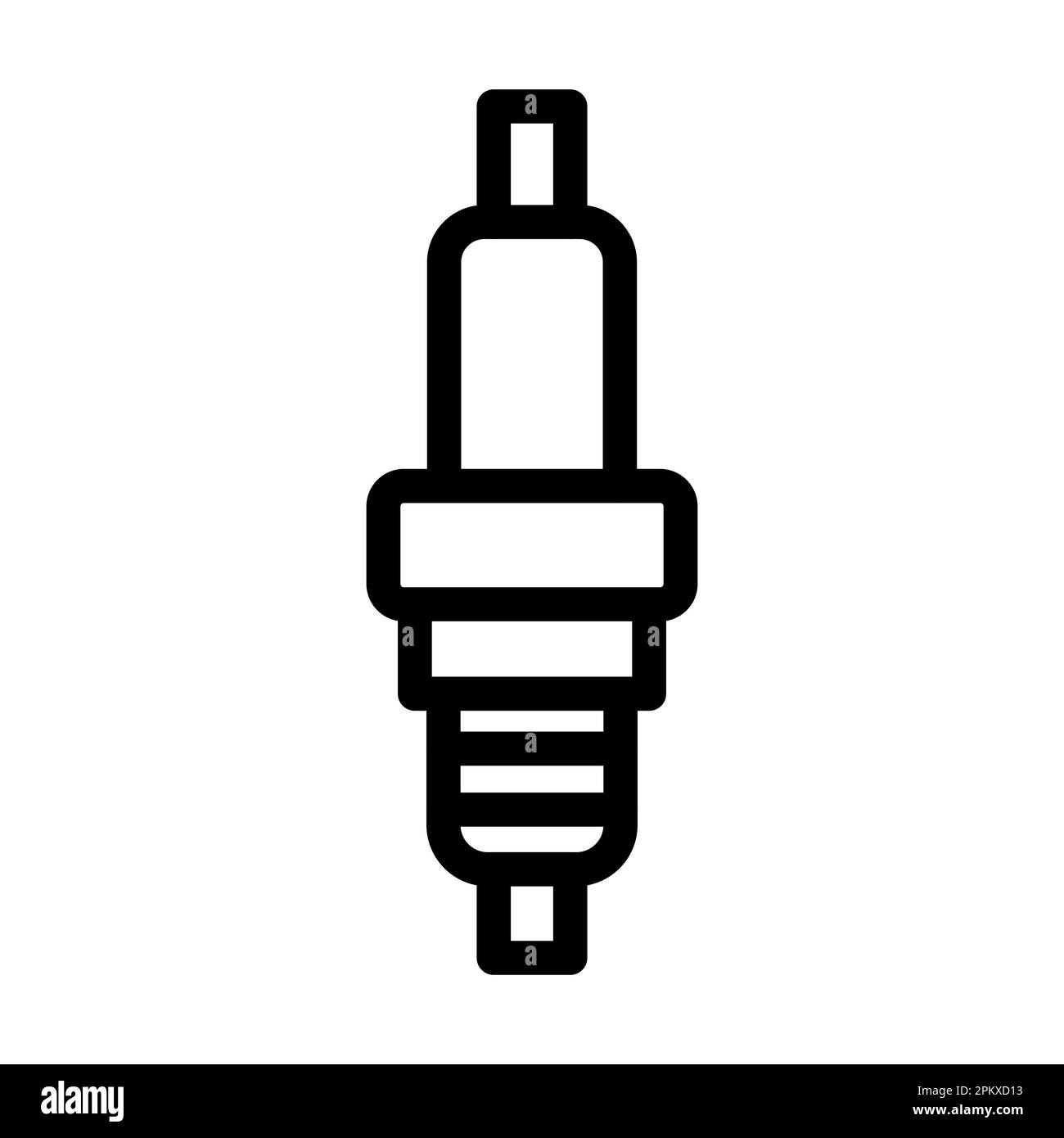 Spark Plug Vector Thick Line Icon For Personal And Commercial Use Stock