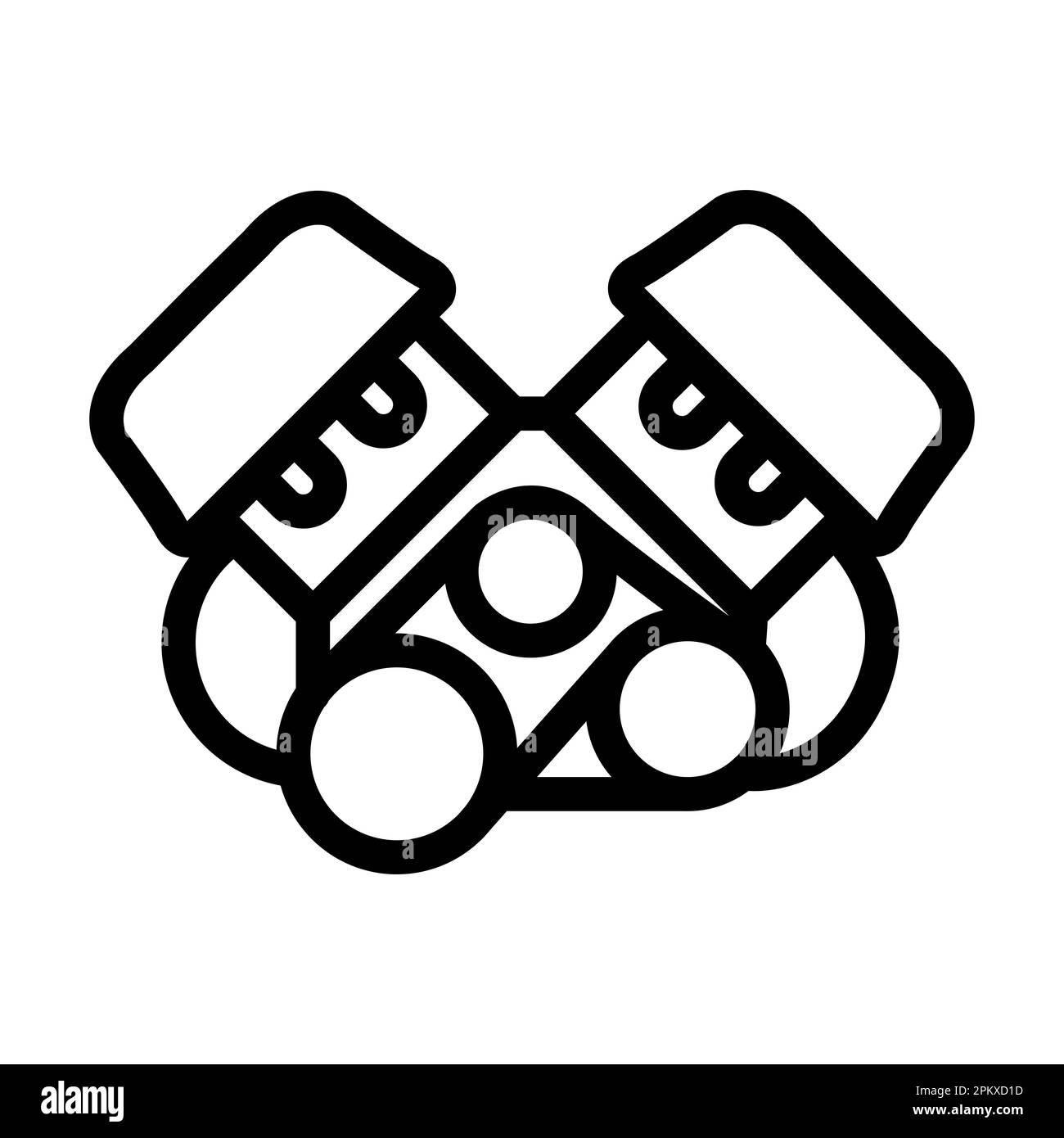 Engine Vector Thick Line Icon For Personal And Commercial Use. Stock Photo