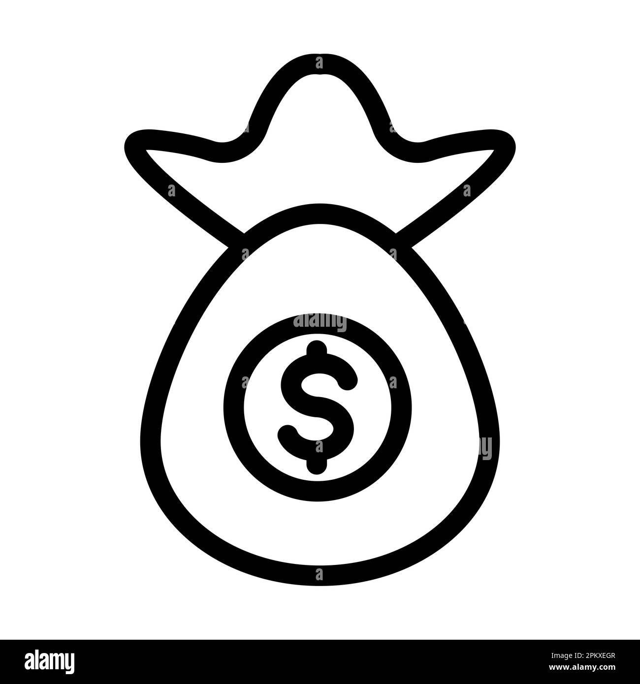 Money bag Vector Thick Line Icon For Personal And Commercial Use Stock ...