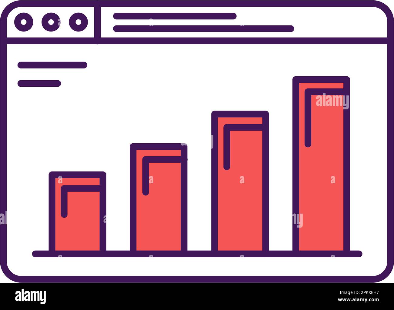 Chart graph bar browser window vector icon Stock Vector Image & Art - Alamy