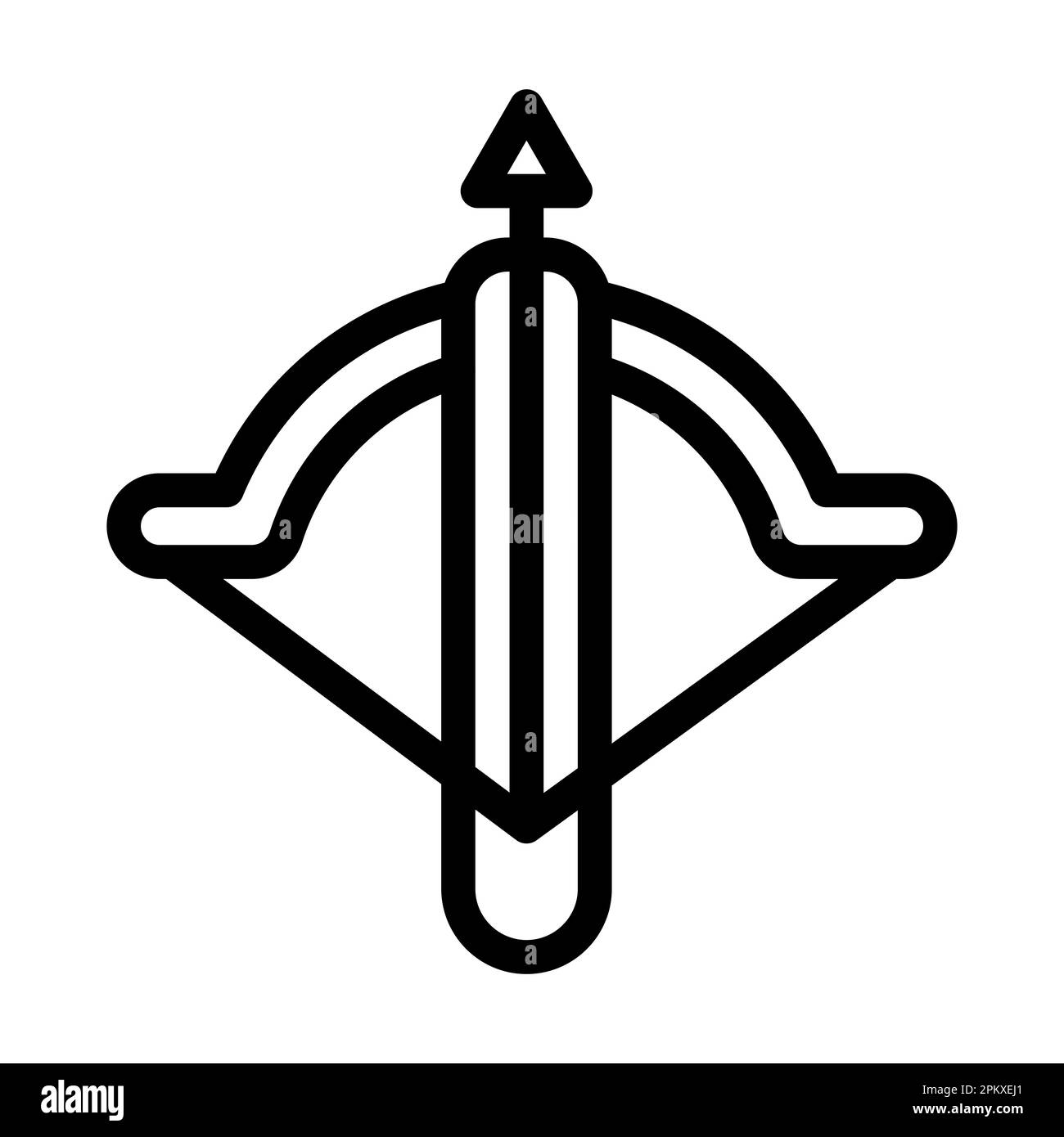 Crossbow Vector Thick Line Icon For Personal And Commercial Use Stock ...