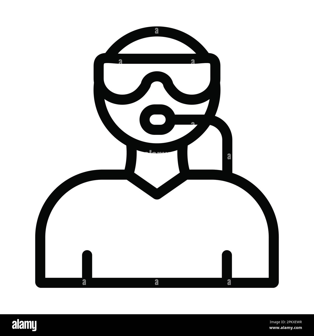 Scuba Vector Thick Line Icon For Personal And Commercial Use Stock ...