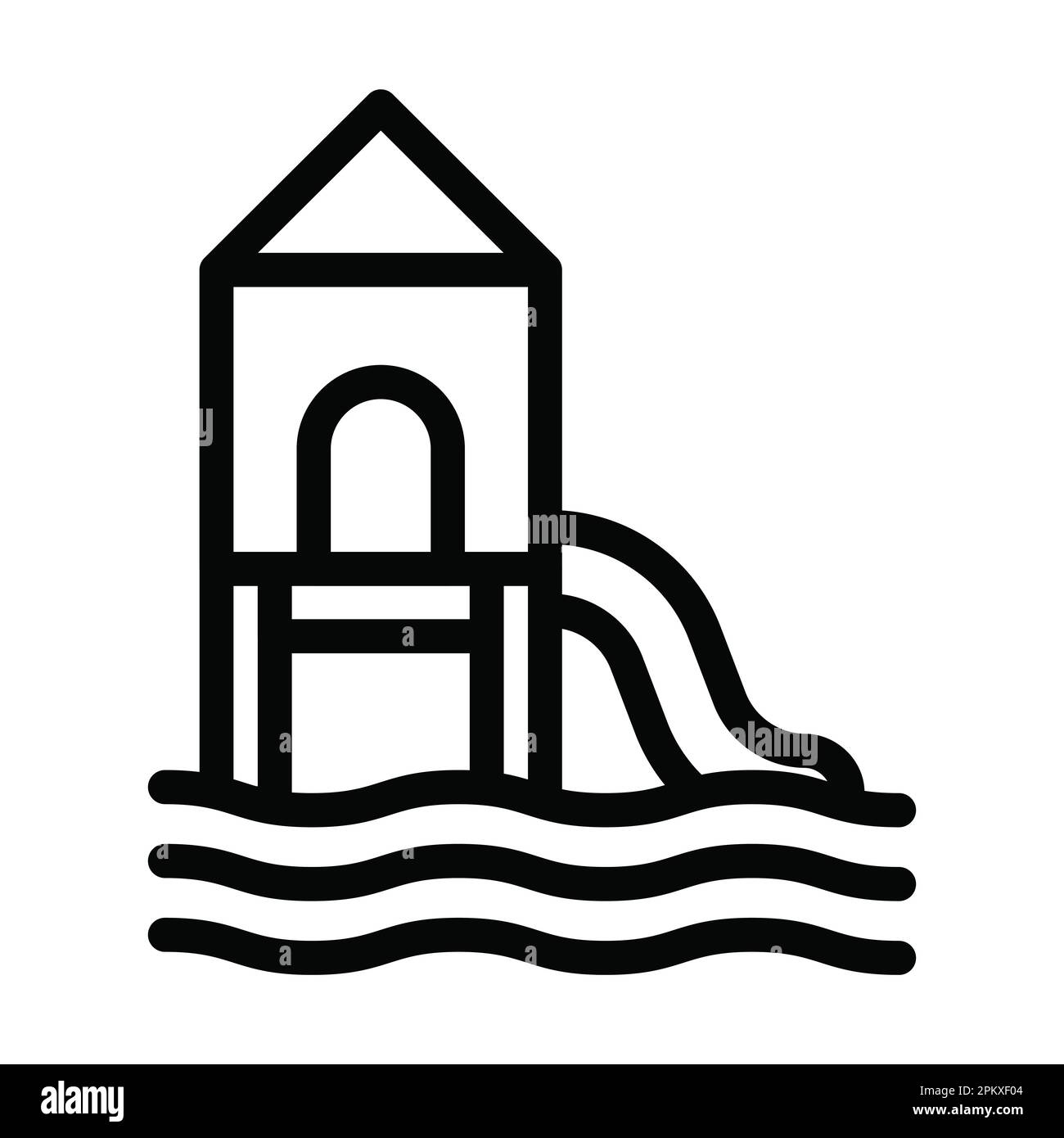 Water Park Vector Thick Line Icon For Personal And Commercial Use Stock ...