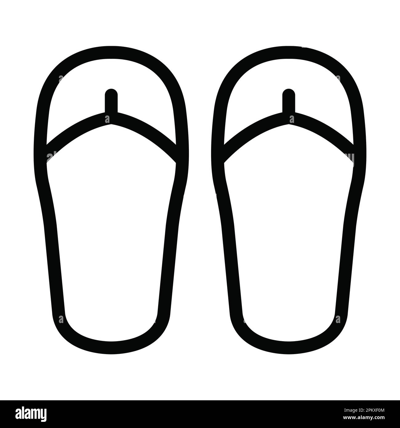 Flip Flops Vector Thick Line Icon For Personal And Commercial Use Stock ...