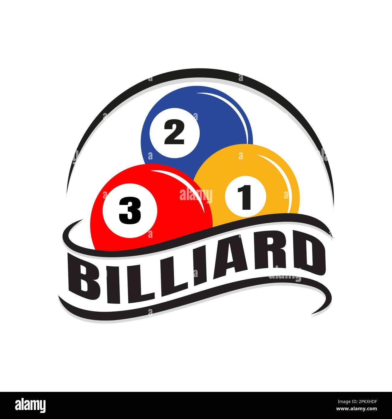 Billiards Championship Sport badge design logo and simple text