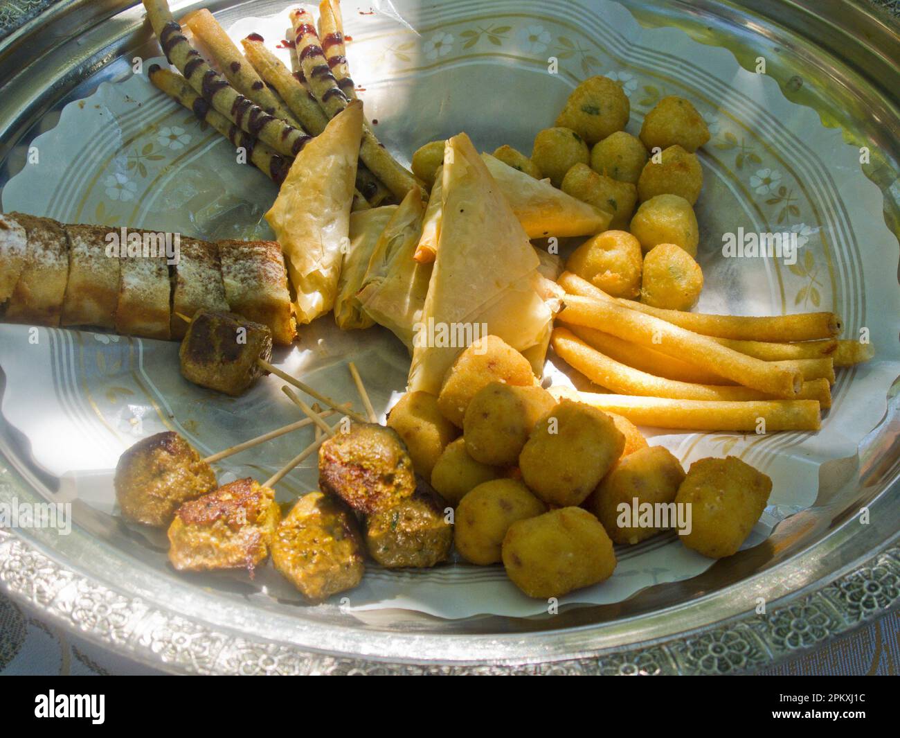 La Mamunia, Motril, Granada, Spain.  Food.  Moroccan appetisers. Stock Photo
