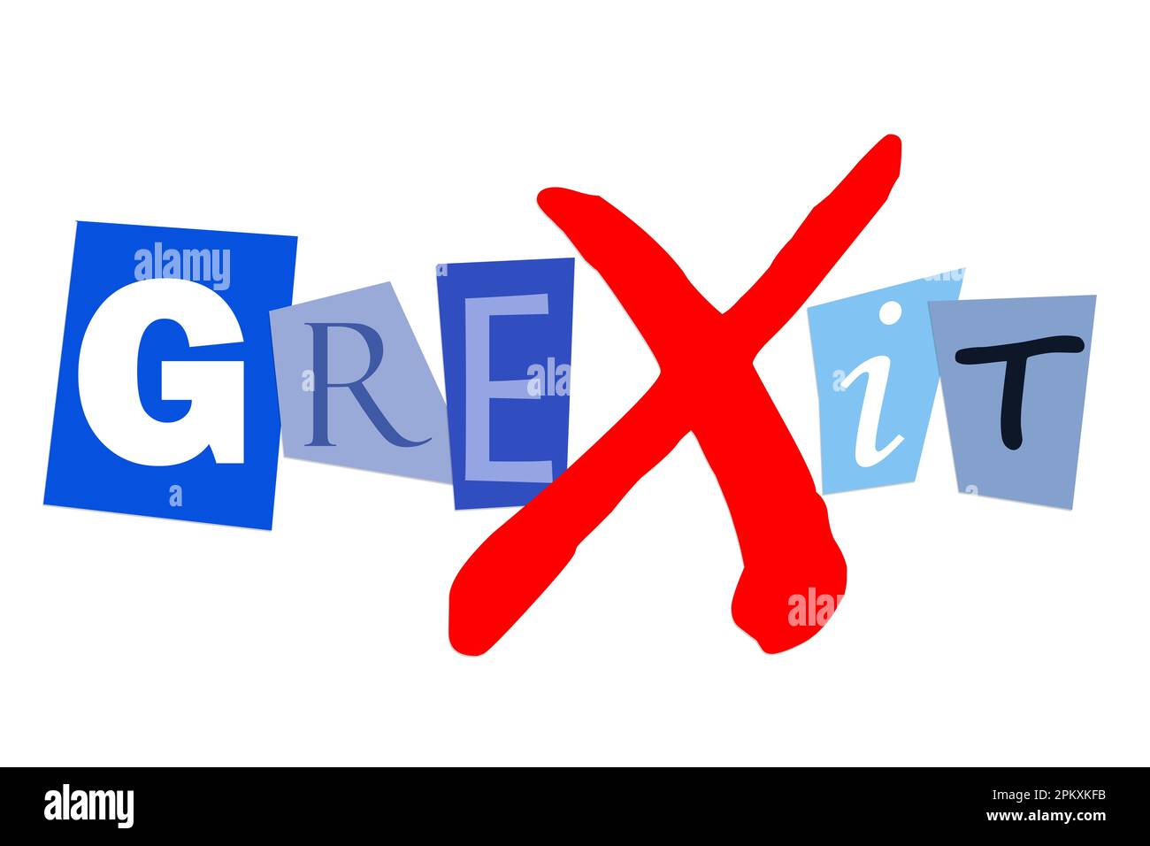 Grexit greek financial debt crisis may lead to greek euro exit Stock Photo