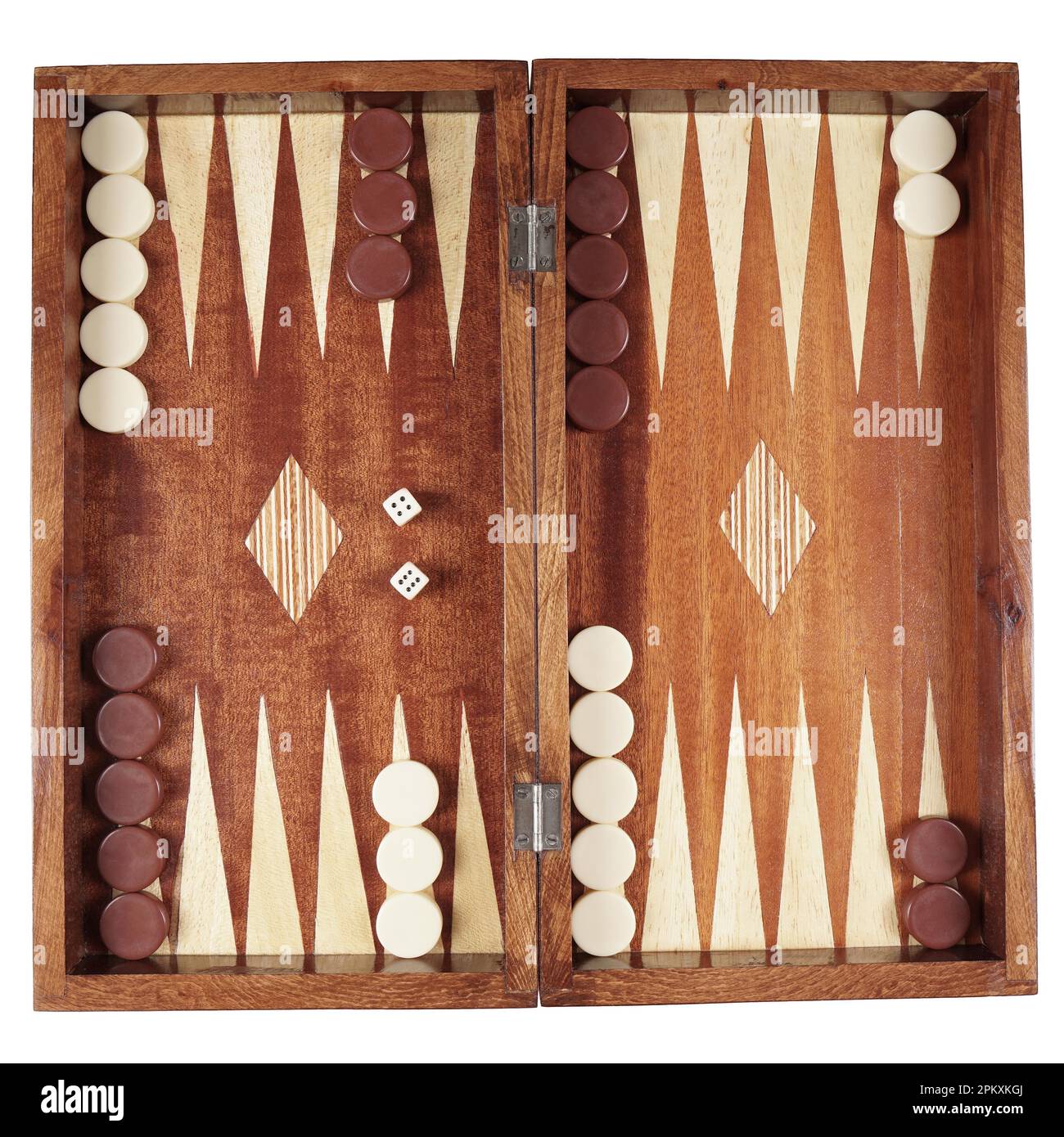 backgammon wooden tavli board game from greece Stock Photo