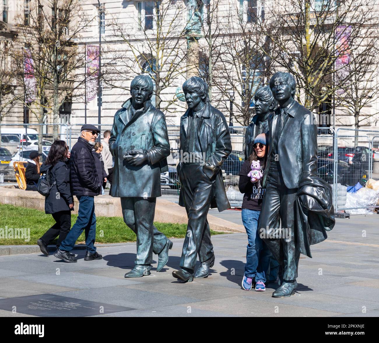 The Beatles Statues in Liverpool sculpted by Andy Edwards depicting a