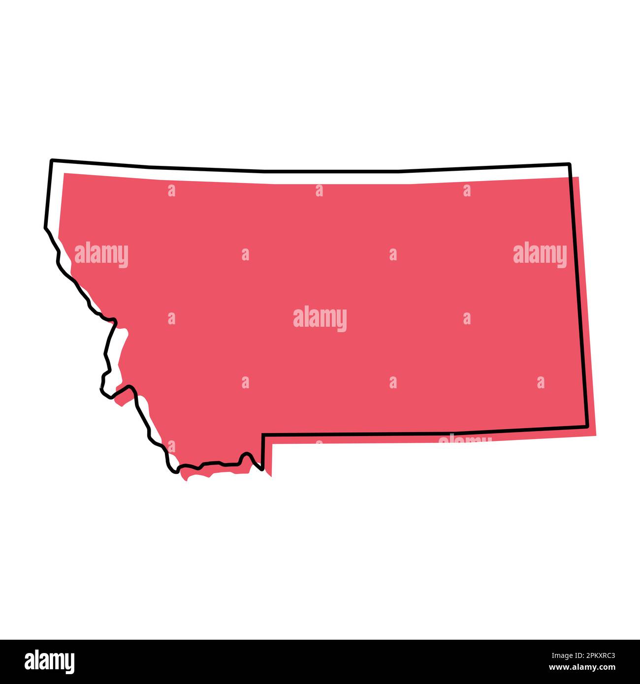 Montana map shape, united states of america. Flat concept icon symbol